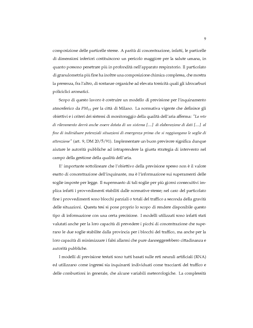 Anteprima della tesi: Reti neurali per la previsione a breve termine del PM10: il caso di Milano, Pagina 4