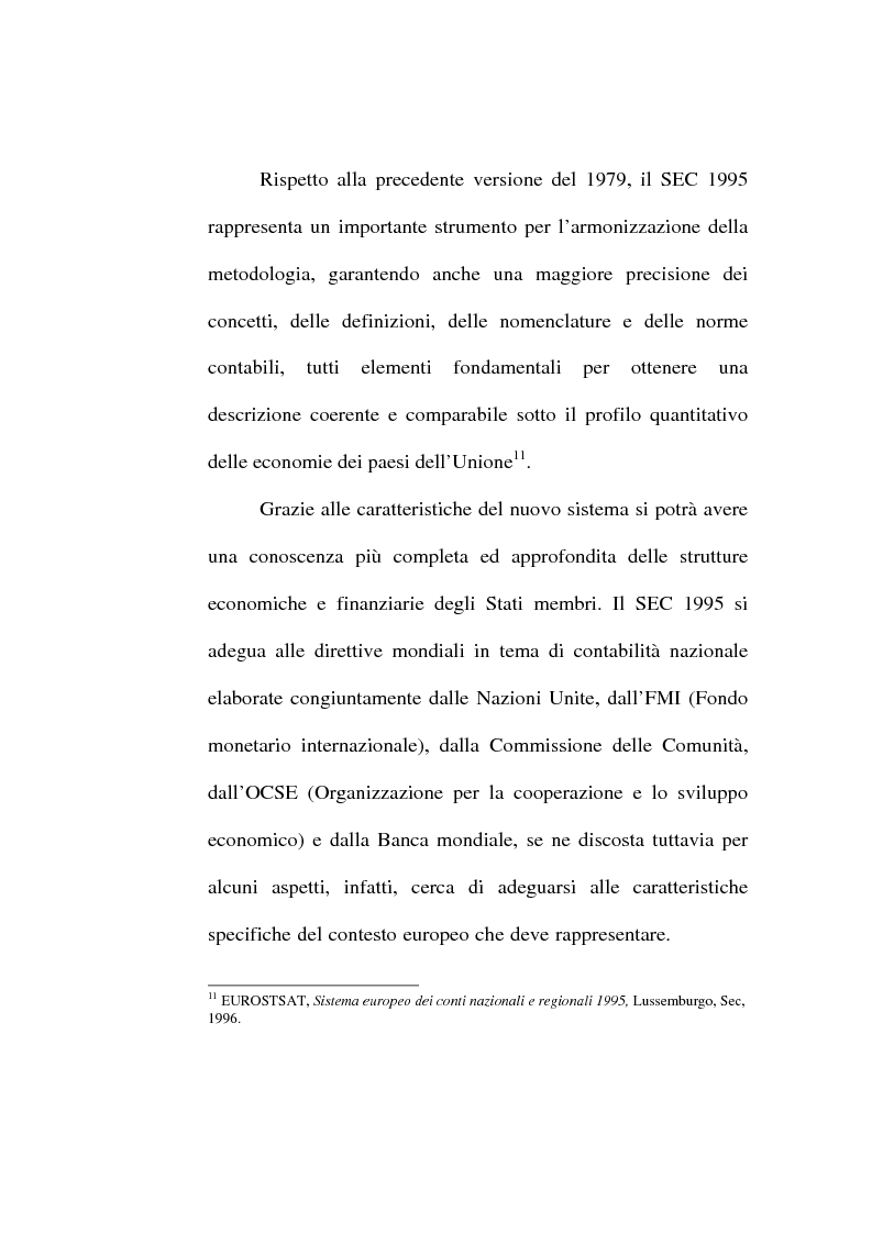 Anteprima della tesi: Il conto economico nazionale e il conto satellite della protezione sociale in Italia, Pagina 15
