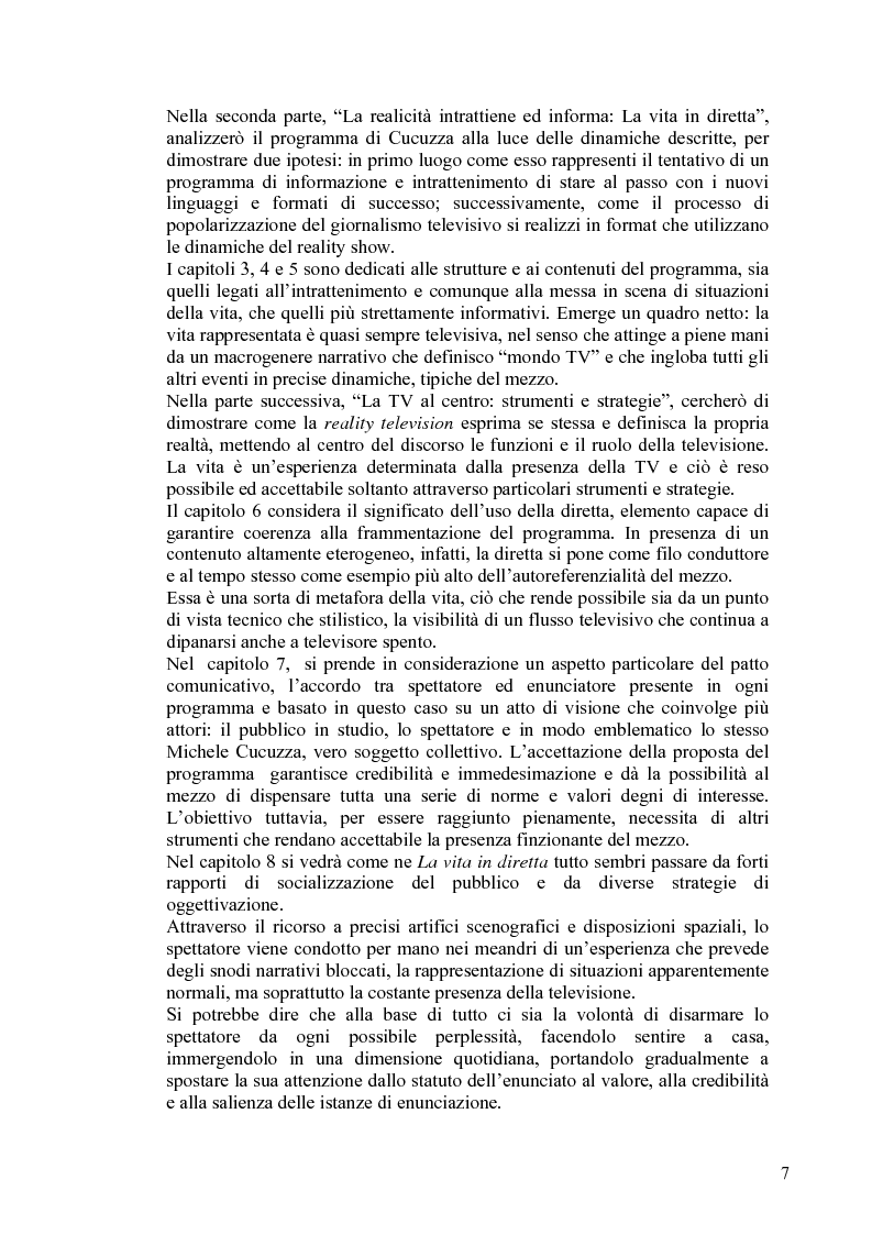 Anteprima della tesi: Vita reale e vita televisiva: ''La vita in diretta'', Pagina 2