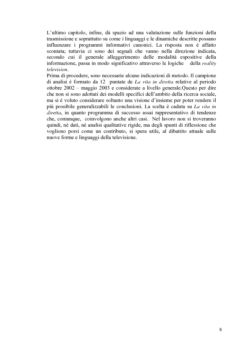 Anteprima della tesi: Vita reale e vita televisiva: ''La vita in diretta'', Pagina 3