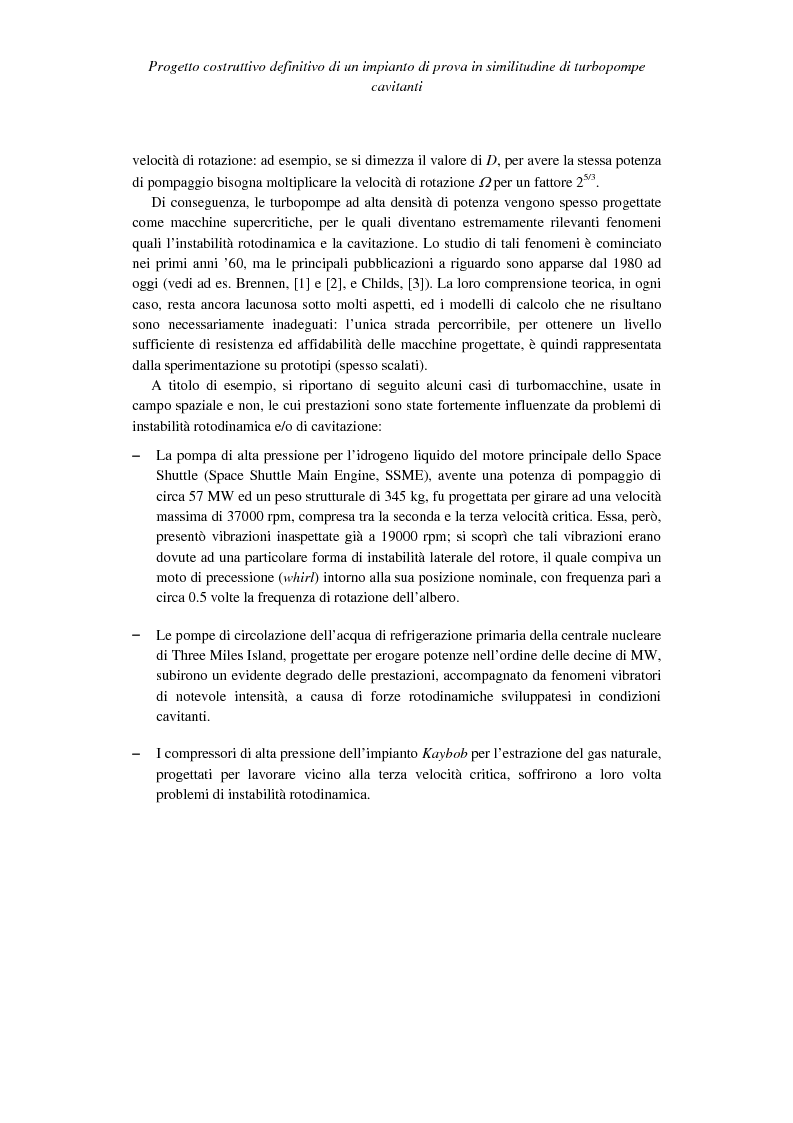 Anteprima della tesi: Progetto costruttivo definitivo di un impianto di prova in similitudine di turbopompe cavitanti, Pagina 2