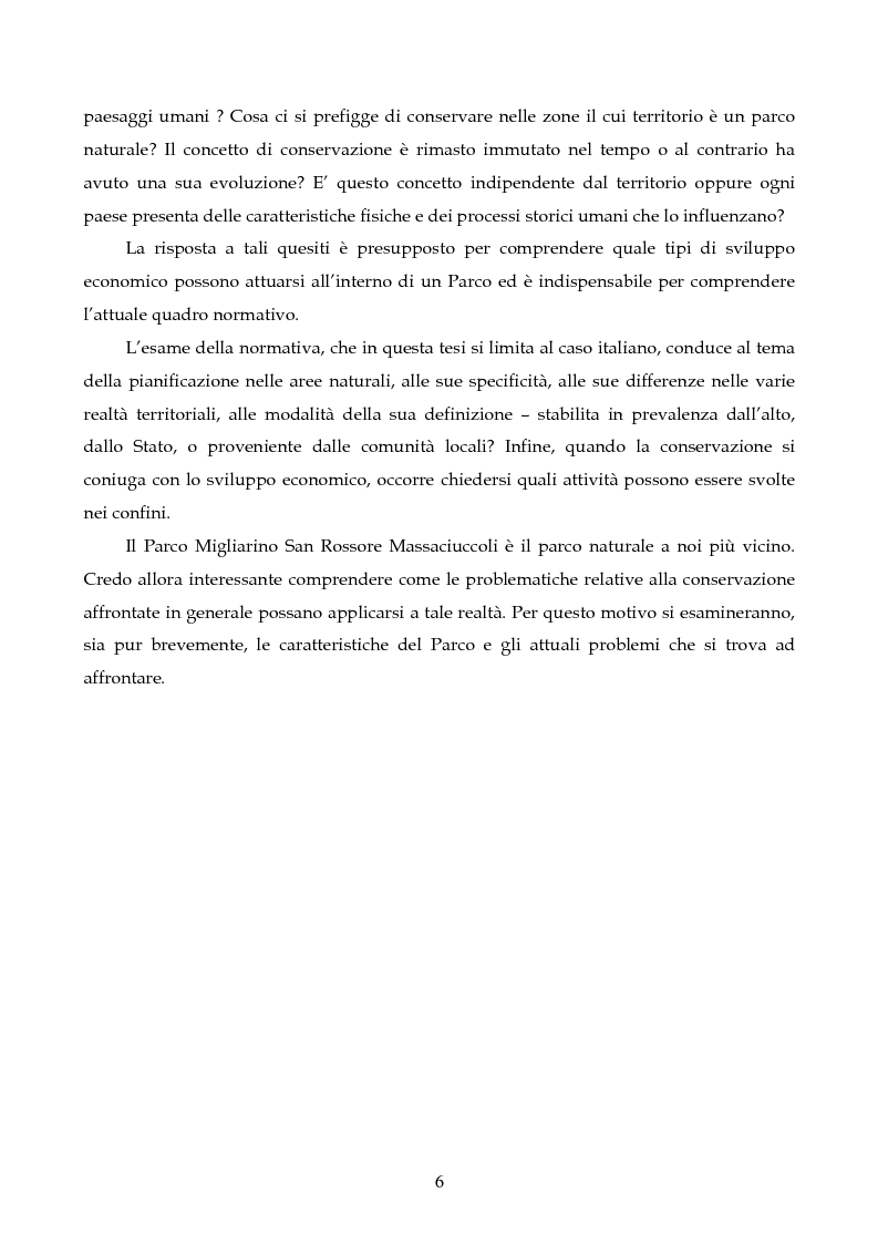Anteprima della tesi: Sviluppo sostenibile e conservazione nei parchi naturali. Gli aspetti teorici, la realtà italiana, il caso del Parco Regionale di Migliarino San Rossore Massaciuccoli, Pagina 4