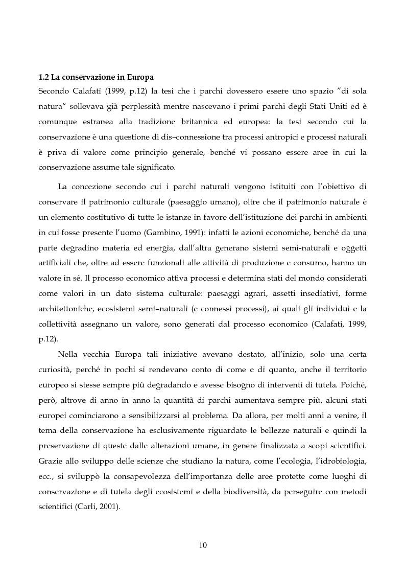 Anteprima della tesi: Sviluppo sostenibile e conservazione nei parchi naturali. Gli aspetti teorici, la realtà italiana, il caso del Parco Regionale di Migliarino San Rossore Massaciuccoli, Pagina 8