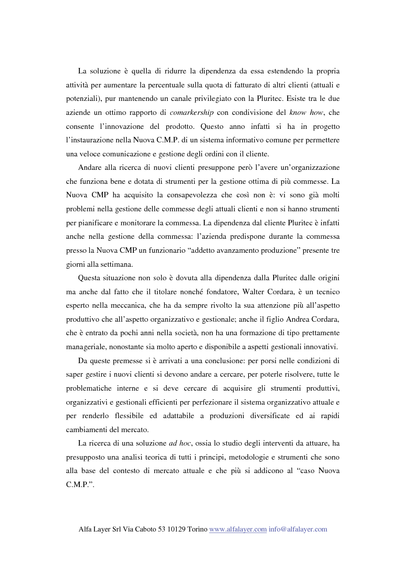 Anteprima della tesi: La riorganizzazione di un'impresa che produce su commessa:il caso Nuova C.M.P., Pagina 10