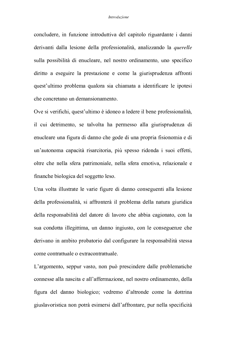 Anteprima della tesi: Il danno da lesione della professionalità, Pagina 3
