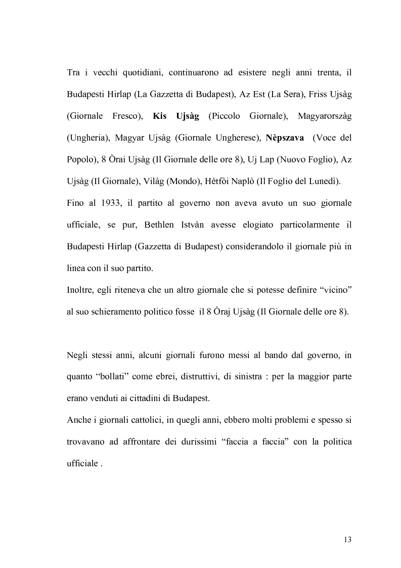 Anteprima della tesi: Storia del giornalismo ungherese fino alla rivoluzione del '56, Pagina 10