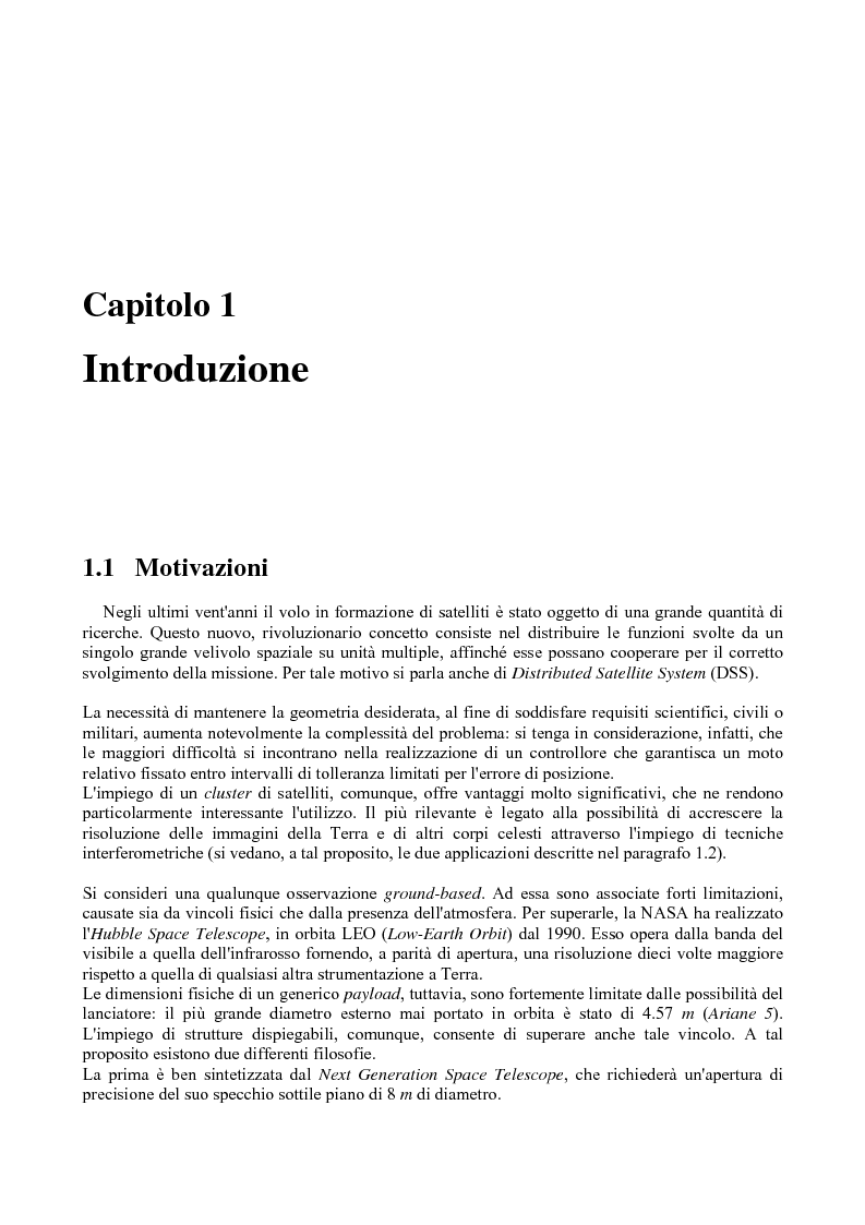 Anteprima della tesi: Dinamica e controllo di satelliti in formazione, Pagina 2