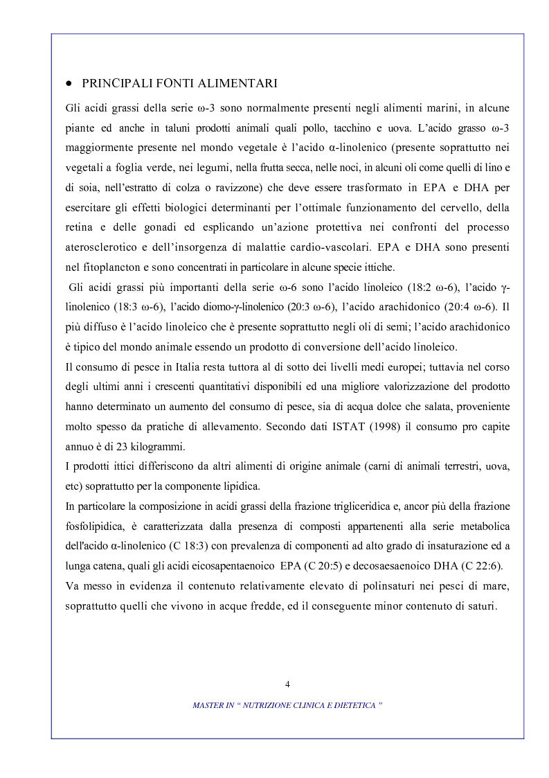 Anteprima della tesi: Ruolo degli acidi grassi essenziali ω 6 / ω 3 nella dieta, Pagina 4