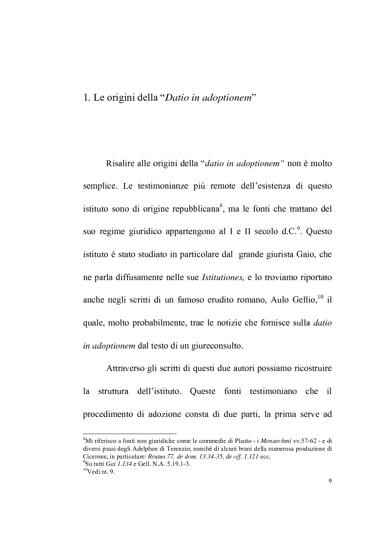 Anteprima della tesi: La datio in adoptionem, Pagina 7