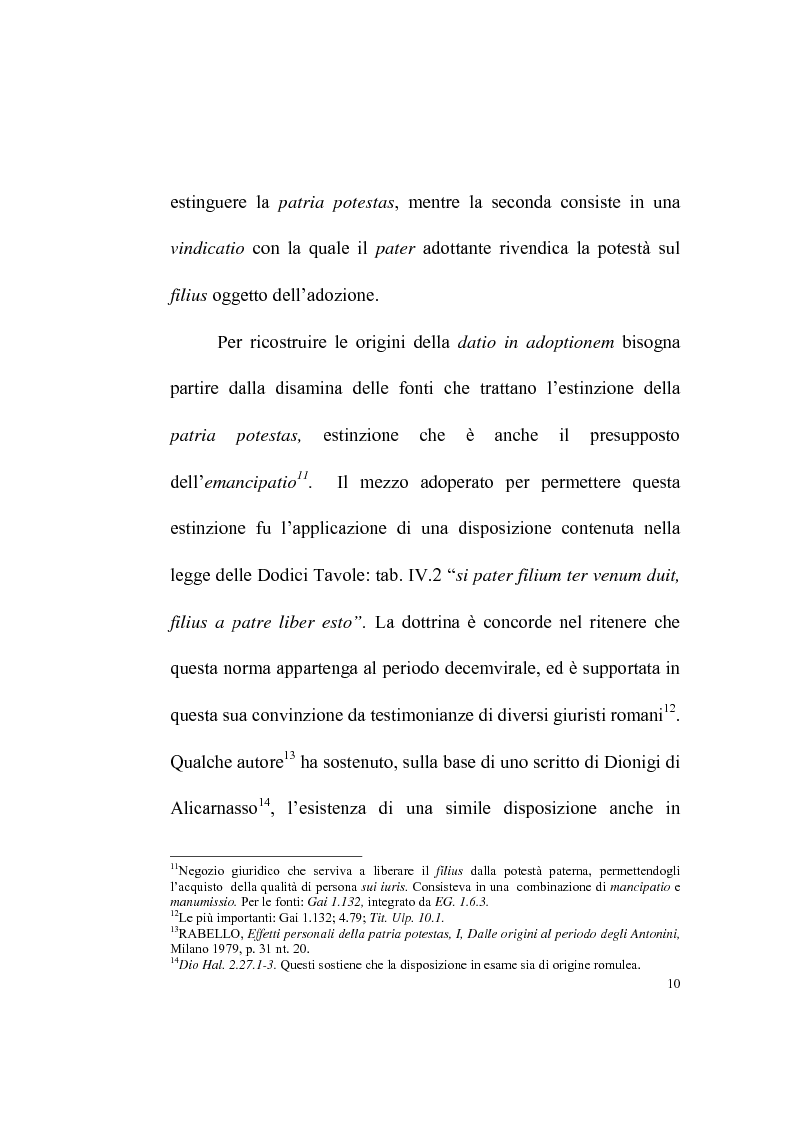 Anteprima della tesi: La datio in adoptionem, Pagina 8