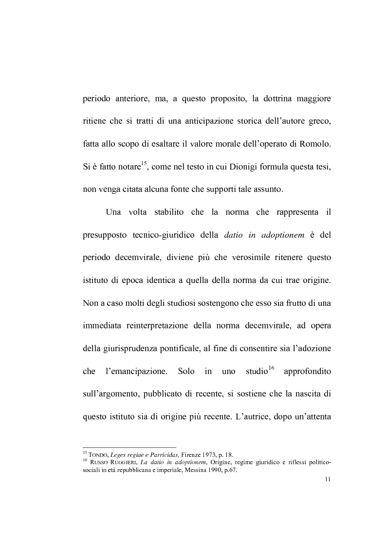 Anteprima della tesi: La datio in adoptionem, Pagina 9
