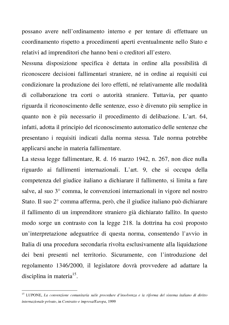 Anteprima della tesi: Il regolamento comunitario 1346/2000 relativo alle procedure d'insolvenza, Pagina 11