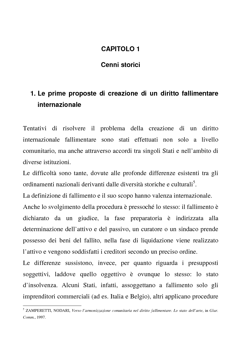 Anteprima della tesi: Il regolamento comunitario 1346/2000 relativo alle procedure d'insolvenza, Pagina 4