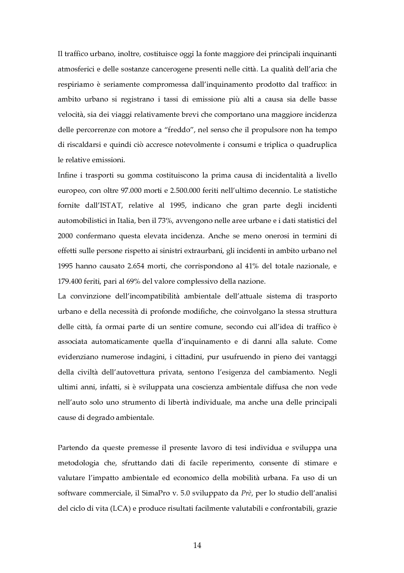 Anteprima della tesi: Analisi mediante LCA e valutazione economica dei trasporti nella città di Padova, Pagina 7