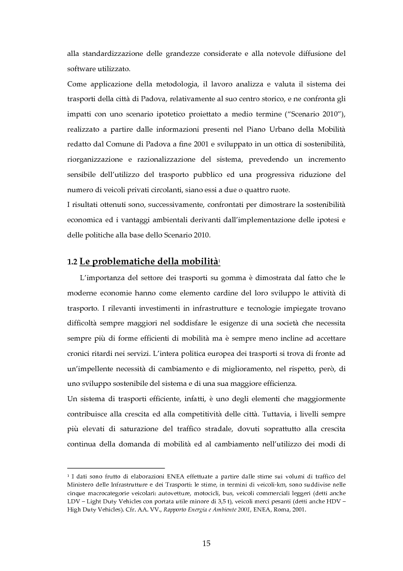 Anteprima della tesi: Analisi mediante LCA e valutazione economica dei trasporti nella città di Padova, Pagina 8