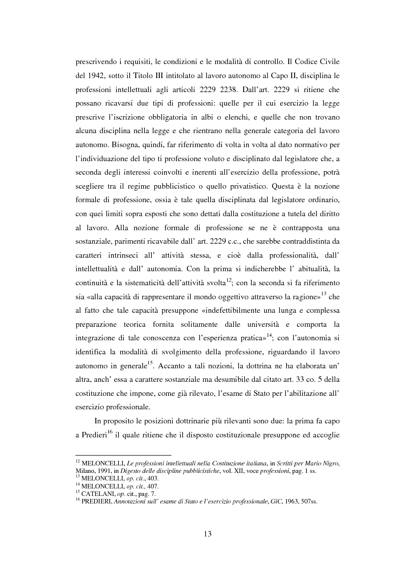 Anteprima della tesi: La disciplina delle professioni, Pagina 11