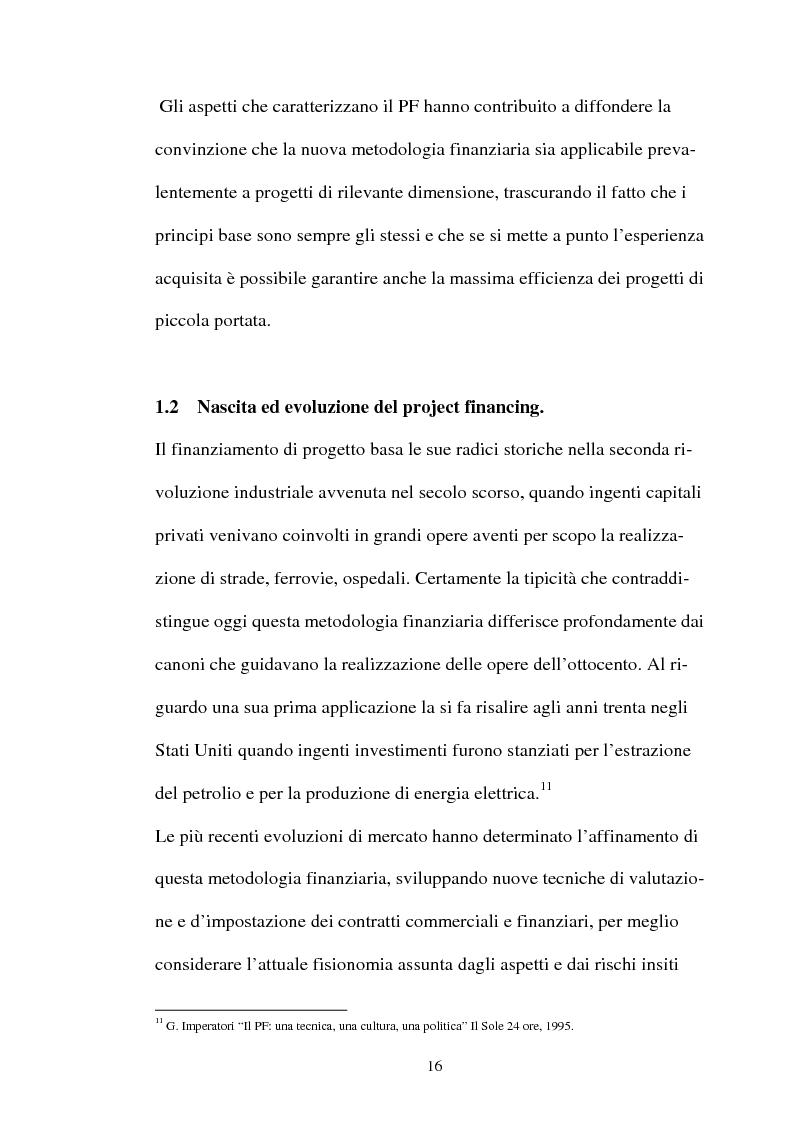 Anteprima della tesi: Il project financing e la realizzazione delle grandi opere infrastrutturali, Pagina 12