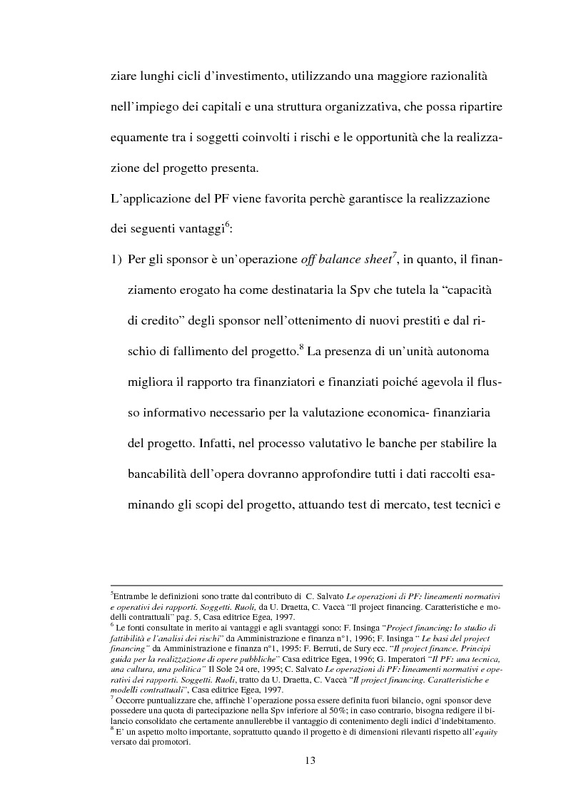 Anteprima della tesi: Il project financing e la realizzazione delle grandi opere infrastrutturali, Pagina 9