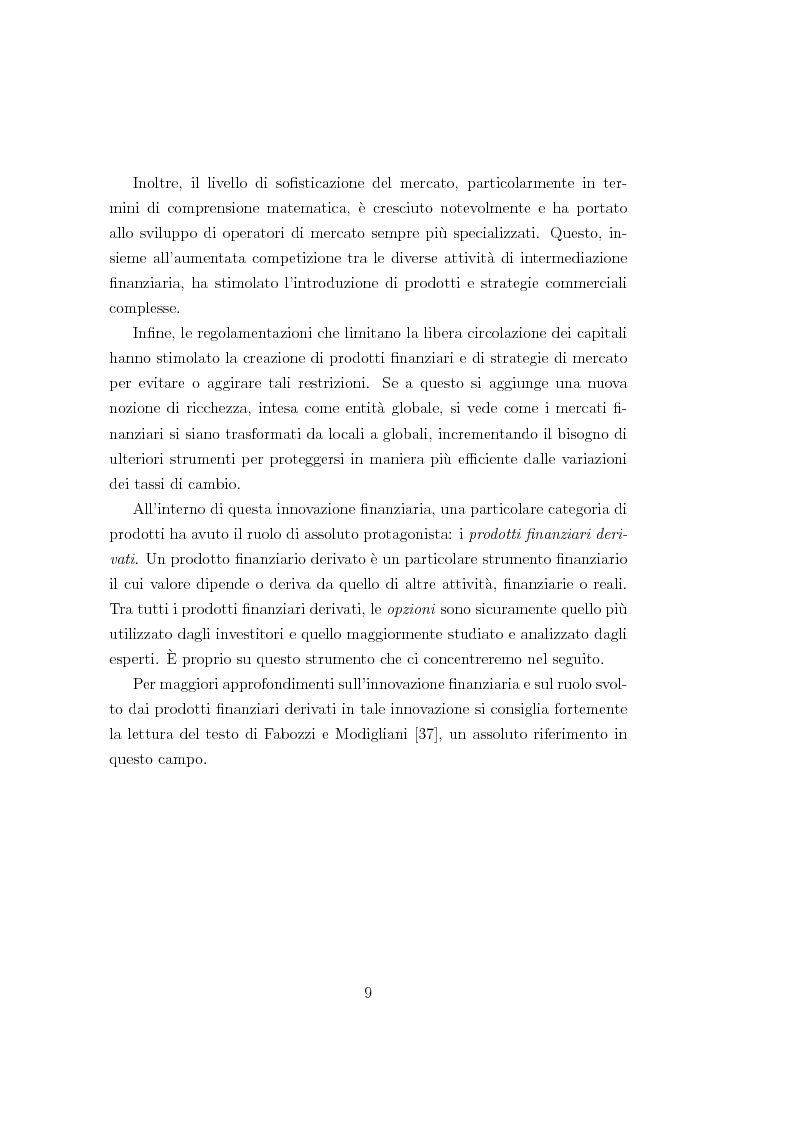Anteprima della tesi: Un modello matematico per lo studio di prodotti finanziari derivati dipendenti dalla storia del titolo sottostante, Pagina 8