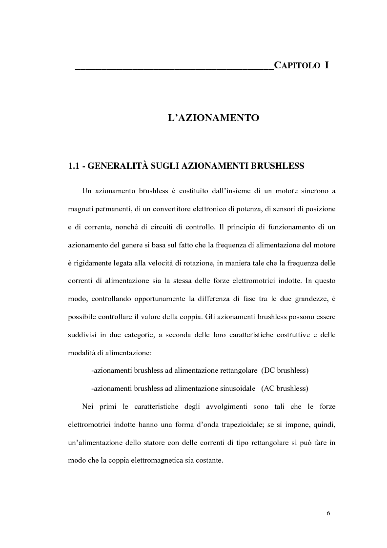 Anteprima della tesi: Progetto ed implementazione di un algoritmo per il controllo di velocità con indebolimento di campo in un azionamento brushless privo di encoder, Pagina 3