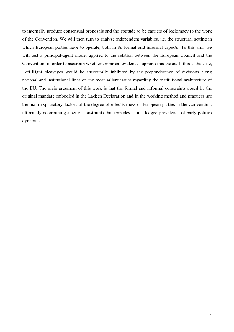 Anteprima della tesi: The Role of European Political Parties in the Convention on the Future of Europe, Pagina 2