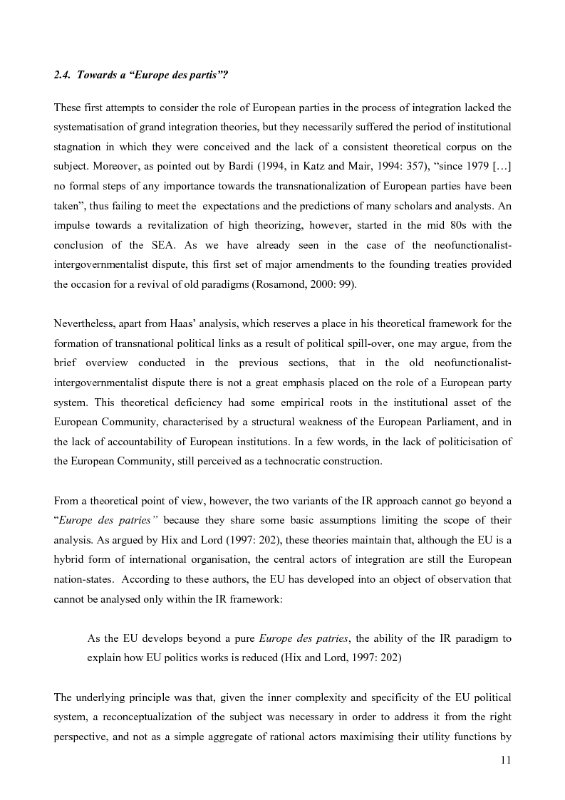 Anteprima della tesi: The Role of European Political Parties in the Convention on the Future of Europe, Pagina 9