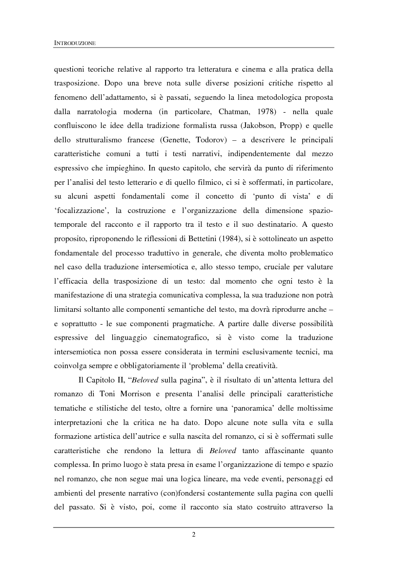 Anteprima della tesi: "Beloved" di Toni Morrison: dalla pagina allo schermo, Pagina 2