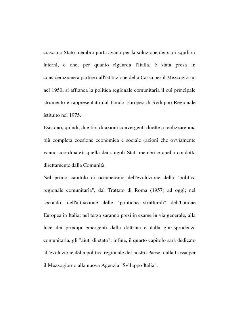 Anteprima della tesi: Le regioni meno sviluppate tra interventi comunitari e aiuti di stato, Pagina 2