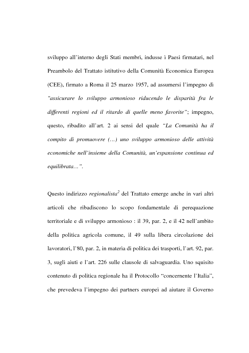 Anteprima della tesi: Le regioni meno sviluppate tra interventi comunitari e aiuti di stato, Pagina 4