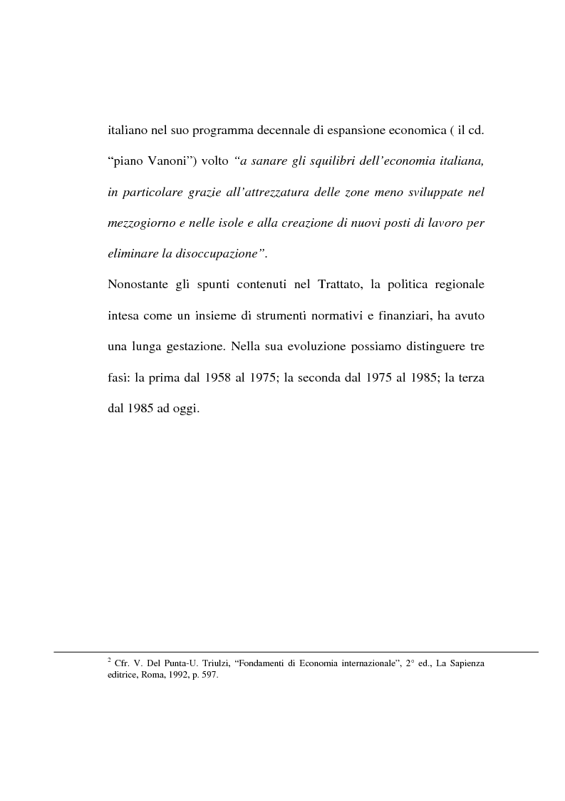 Anteprima della tesi: Le regioni meno sviluppate tra interventi comunitari e aiuti di stato, Pagina 5
