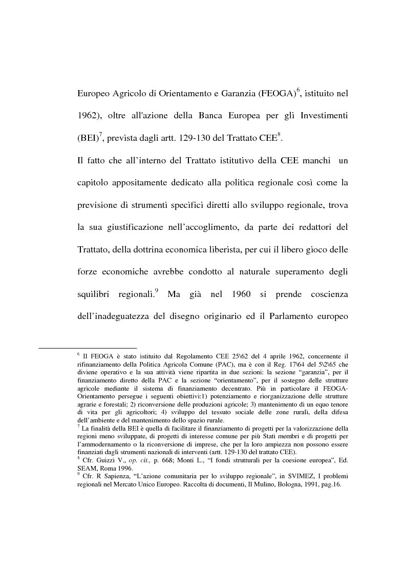 Anteprima della tesi: Le regioni meno sviluppate tra interventi comunitari e aiuti di stato, Pagina 7