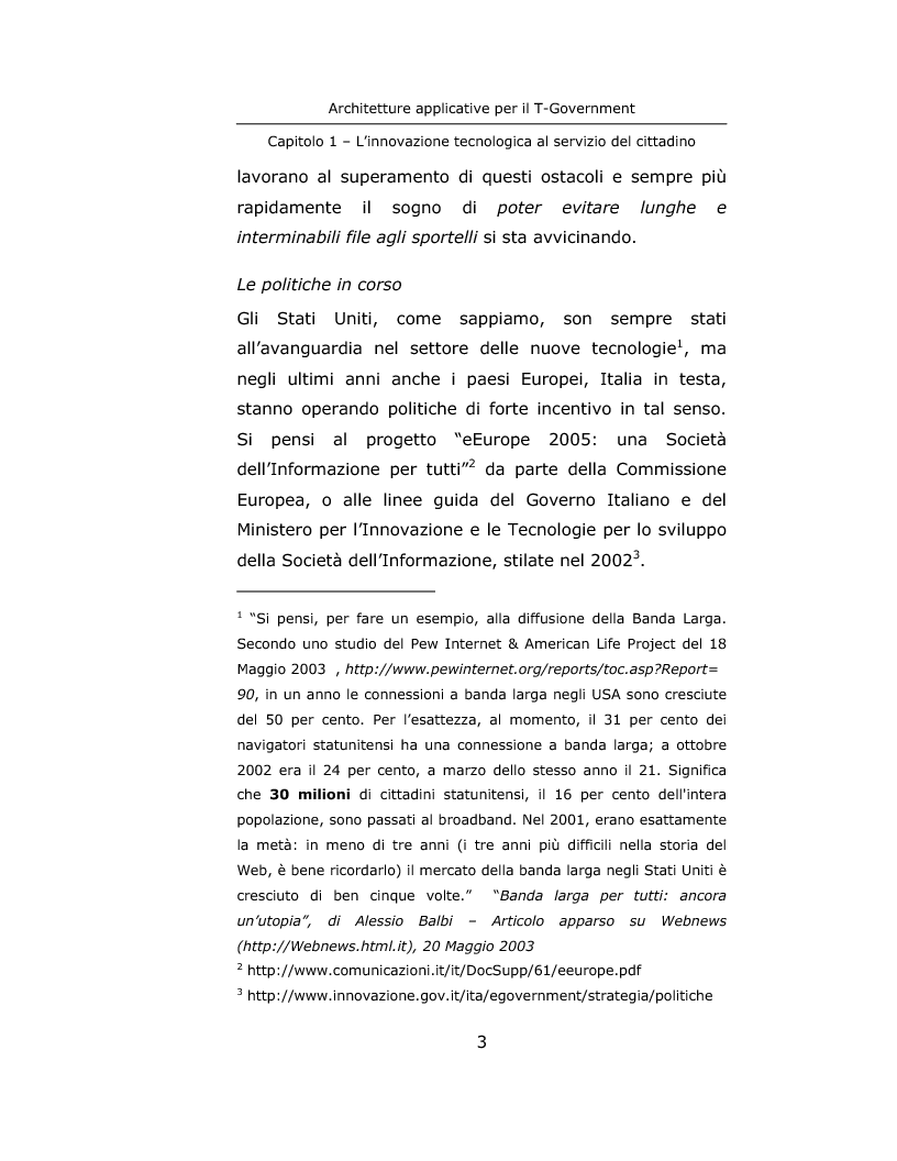 Anteprima della tesi: Architetture applicative per il T-Government, Pagina 3