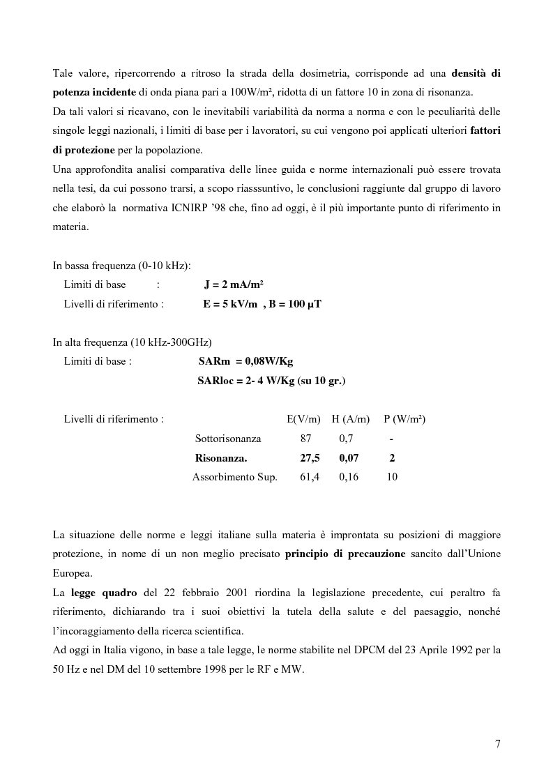 Anteprima della tesi: Misure e valutazione dell'esposizione umana ai campi elettromagnetici in zone densamente popolate, Pagina 7