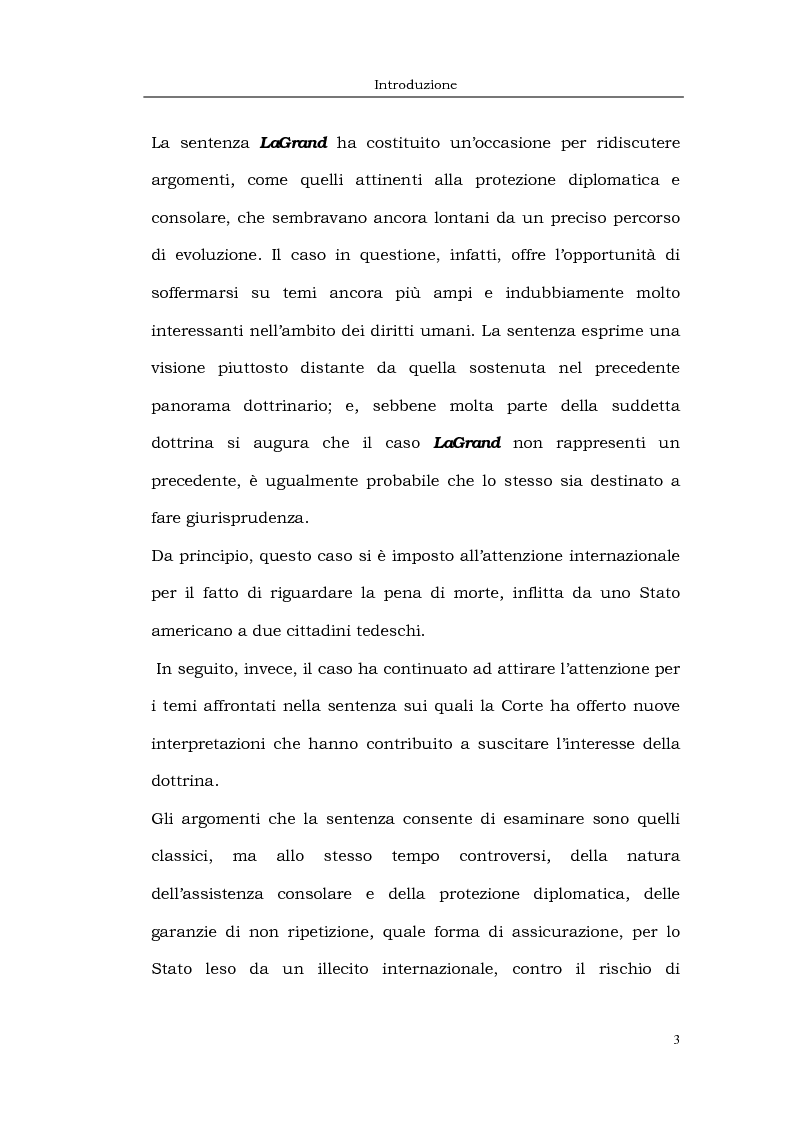 Anteprima della tesi: Il caso LaGrand e la tutela internazionale dei diritti umani, Pagina 3