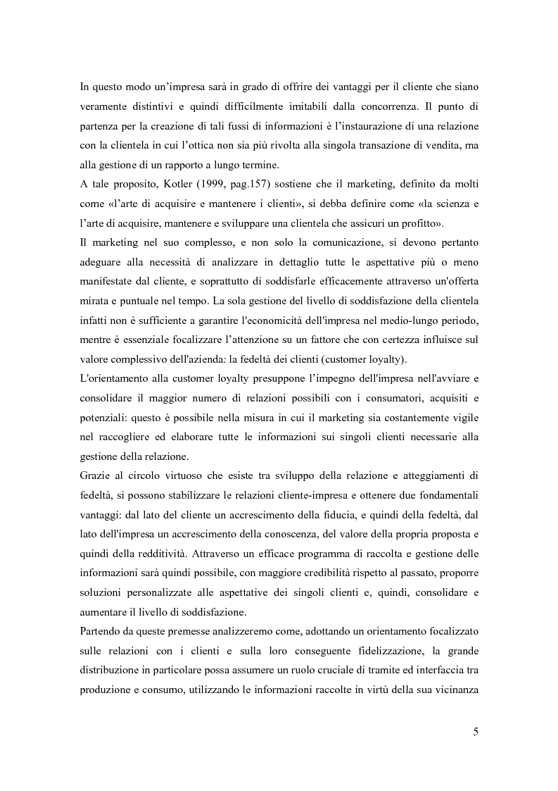 Anteprima della tesi: Il marketing relazionale nella grande distribuzione, Pagina 2
