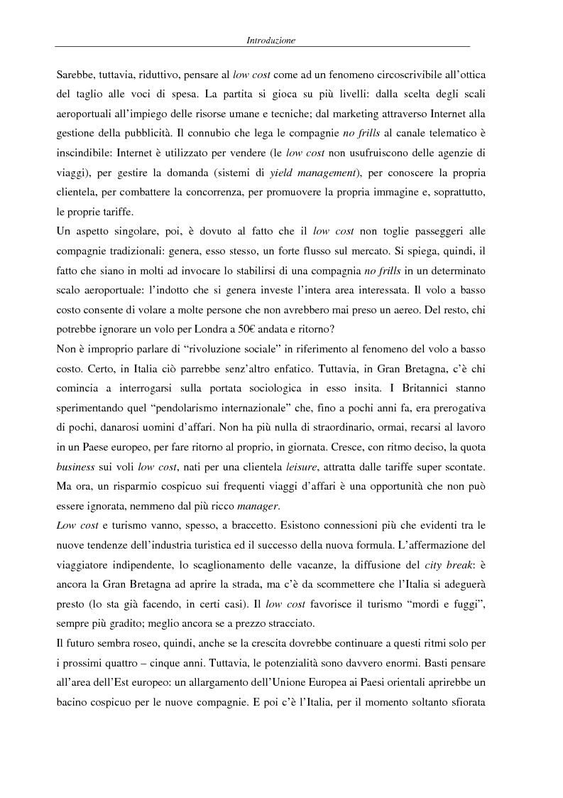 Anteprima della tesi: Il fenomeno del volo low cost in Europa: risvolti economici, sociali, turistici, Pagina 2