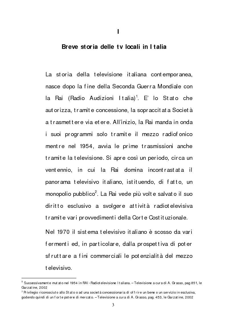 Anteprima della tesi: Lo sviluppo delle tv locali in Italia e la loro diffusione via satellite, Pagina 3