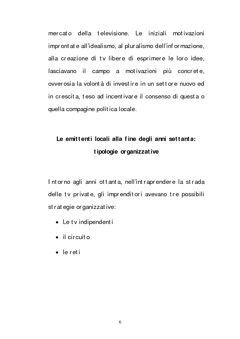 Anteprima della tesi: Lo sviluppo delle tv locali in Italia e la loro diffusione via satellite, Pagina 6