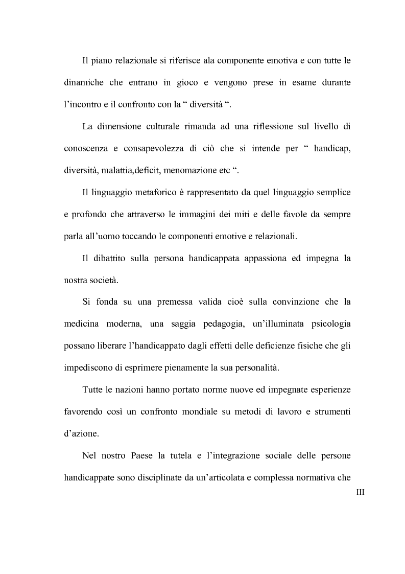 Anteprima della tesi: Gli alunni portatori di handicap: finalità e problemi educativi ed organizzativi relativi alla loro integrazione scolastica, sociale e lavorativa, Pagina 3