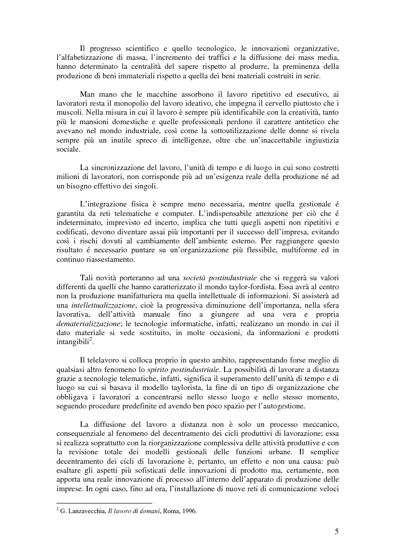 Anteprima della tesi: Telelavoro: viaggio nella flessibilità, Pagina 2