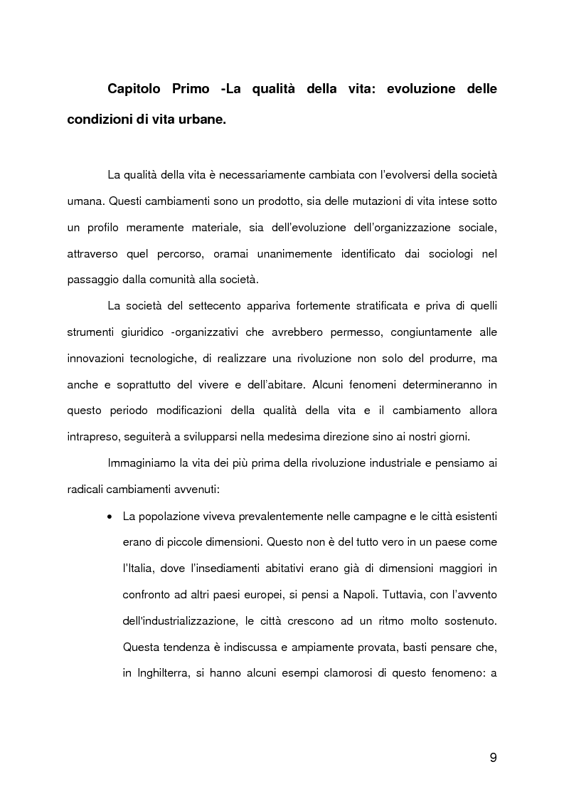 Anteprima della tesi: La qualità della vita urbana, aspetti sociologici. Analisi e metodi di valutazione, Pagina 4
