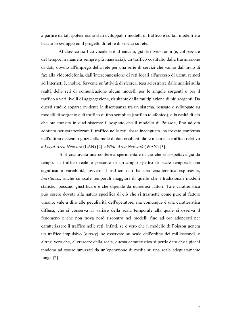 Anteprima della tesi: Influenza dei meccanismi di controllo delle connessioni sulle caratteristiche autosimilari del traffico su rete, Pagina 2