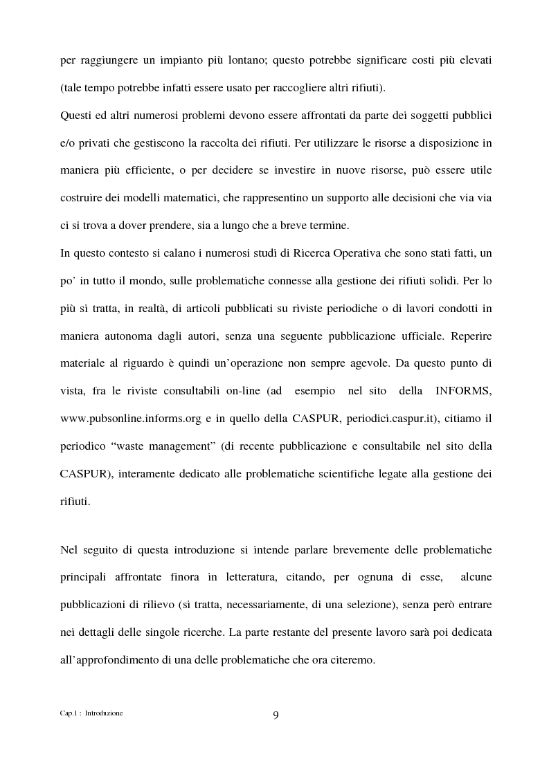 Anteprima della tesi: Algoritmi di ottimizzazione per la raccolta dei rifiuti solidi urbani, Pagina 9