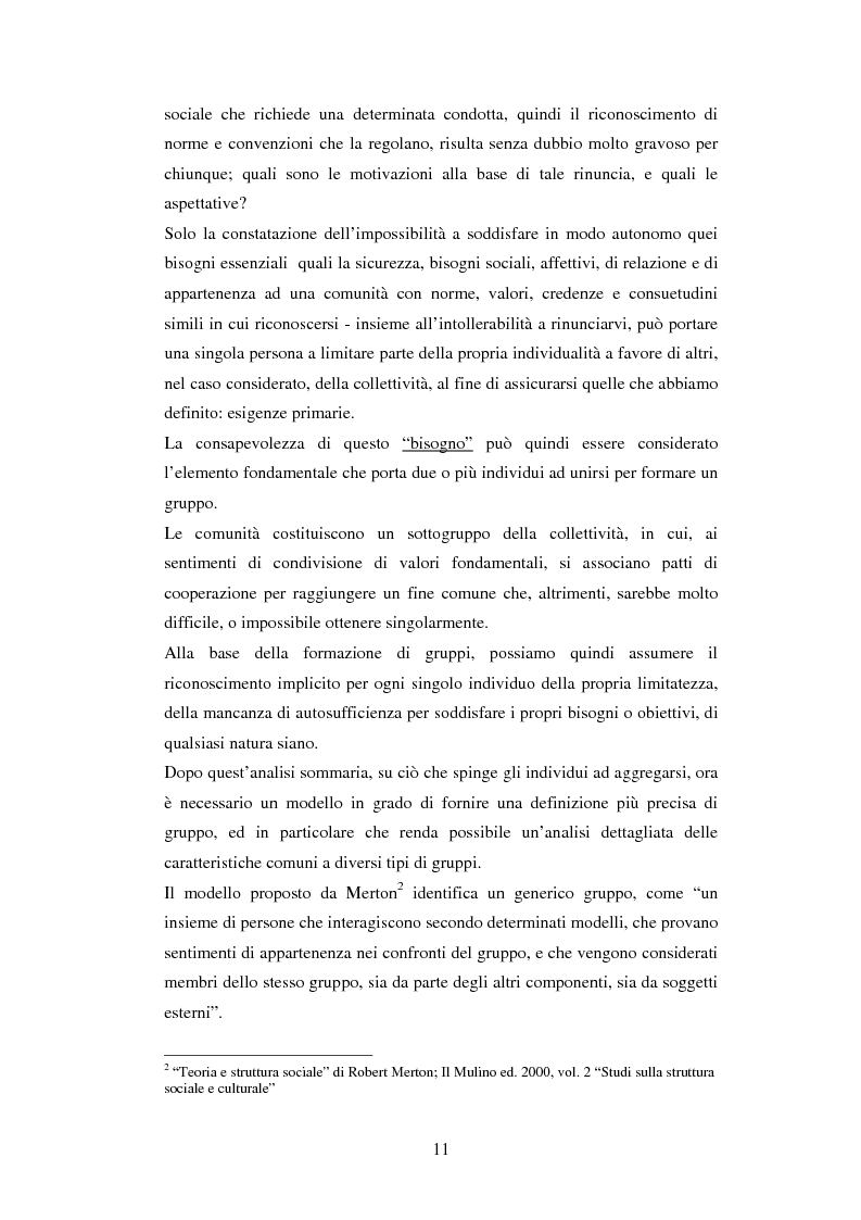 Anteprima della tesi: Un'analisi dei meccanismi di coordinamento, incentivazione, controllo nei gruppi di lavoro ed integrazione nell'organizzazione, Pagina 11