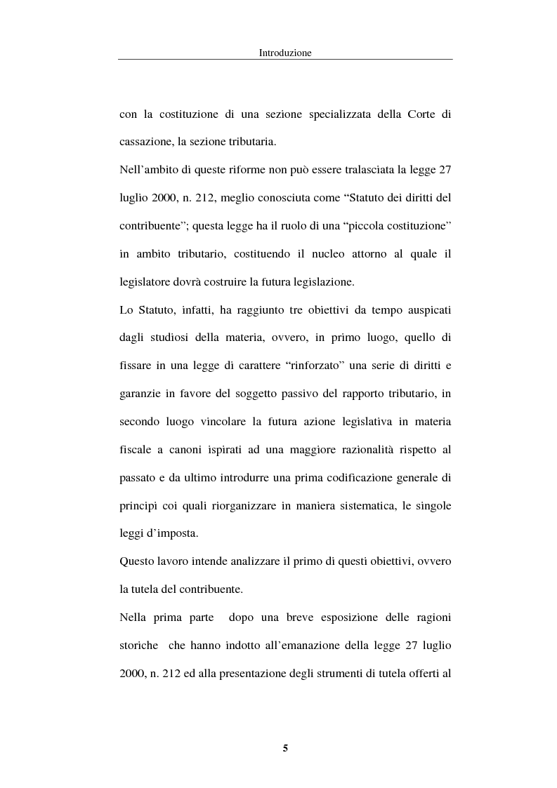 Anteprima della tesi: La tutela del contribuente nello Statuto dei diritti del contribuente, Pagina 2