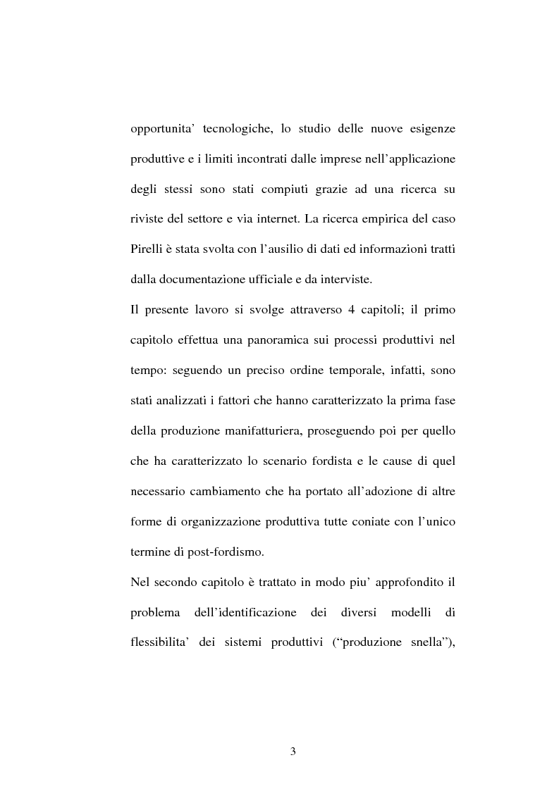 Anteprima della tesi: La gestione modulare della produzione. L'esperienza Mirs della Pirelli Pneumatici, Pagina 3