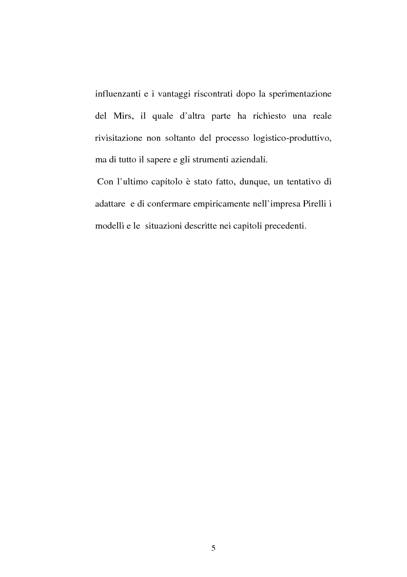 Anteprima della tesi: La gestione modulare della produzione. L'esperienza Mirs della Pirelli Pneumatici, Pagina 5