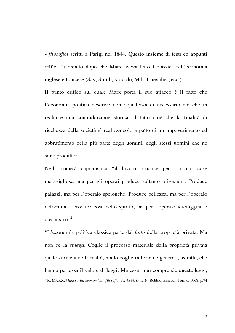 Anteprima della tesi: Karl Marx. Etica e critica dell'economia politica, Pagina 2