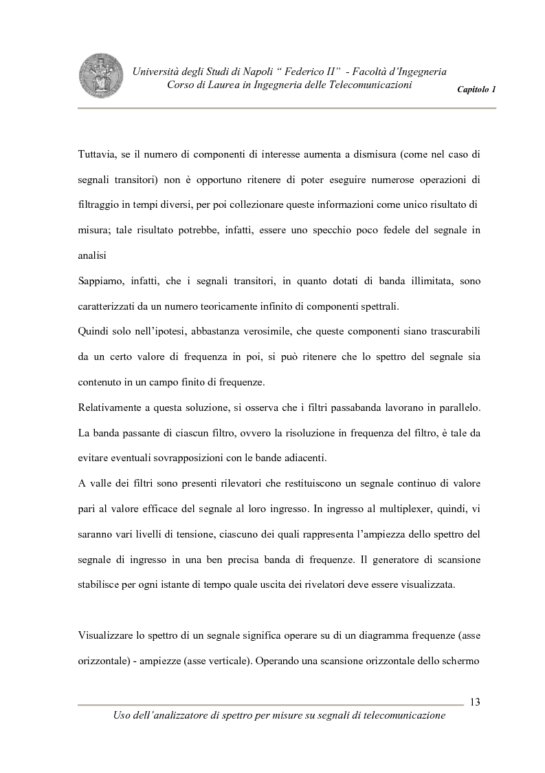 Anteprima della tesi: Uso degli analizzatori di spettro per misure su segnali di telecomunicazione, Pagina 13