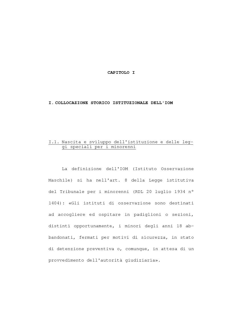 Anteprima della tesi: La devianza minorile. L'istituto di osservazione maschile per i minorenni di Firenze negli anni 1955-77, Pagina 6